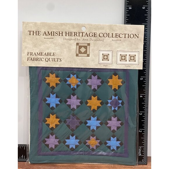 1.1 VTG Amish Heritage Collection Willitts Frameable Quilt by Ann Dezendorf 6X6 - Picture 7 of 8